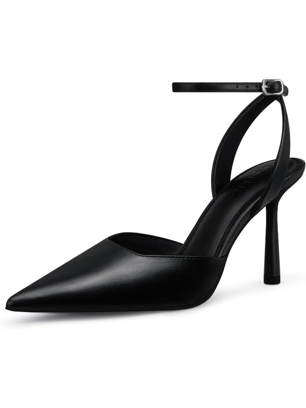 Women's 88 Black Pu Stiletto Heels Pumps Comfort Closed Toe Party Dressy Shoes